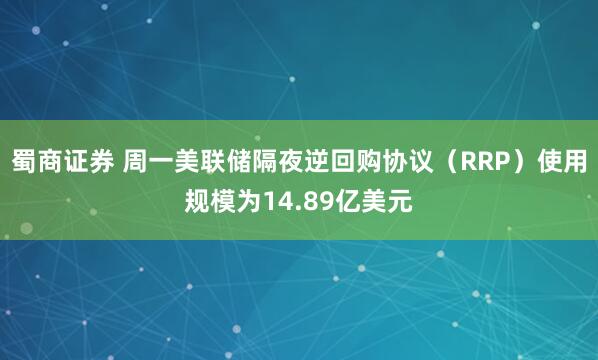 蜀商证券 周一美联储隔夜逆回购协议（RRP）使用规模为14.89亿美元